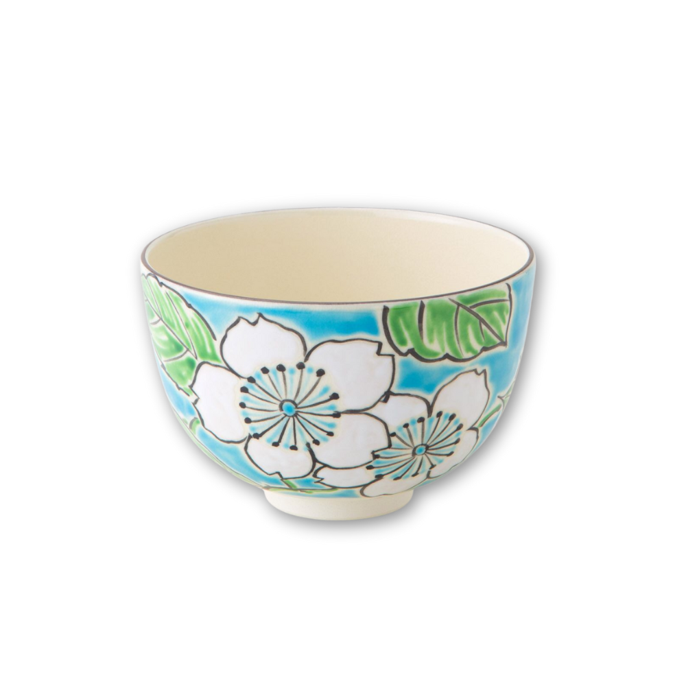 清水焼 京焼 抹茶碗 白磁金銀彩七宝紋 | ギフトショップ Nihon Miyabi