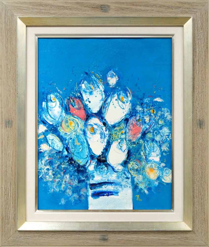 香西富士夫「はな」油絵・F6号 絵画買取・販売の小竹美術