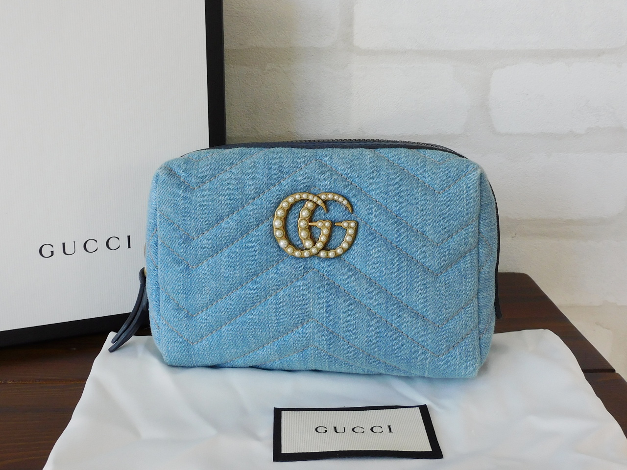 グッチ GGマーモント デニム ポーチ 476165の買取実績｜福島県郡山市