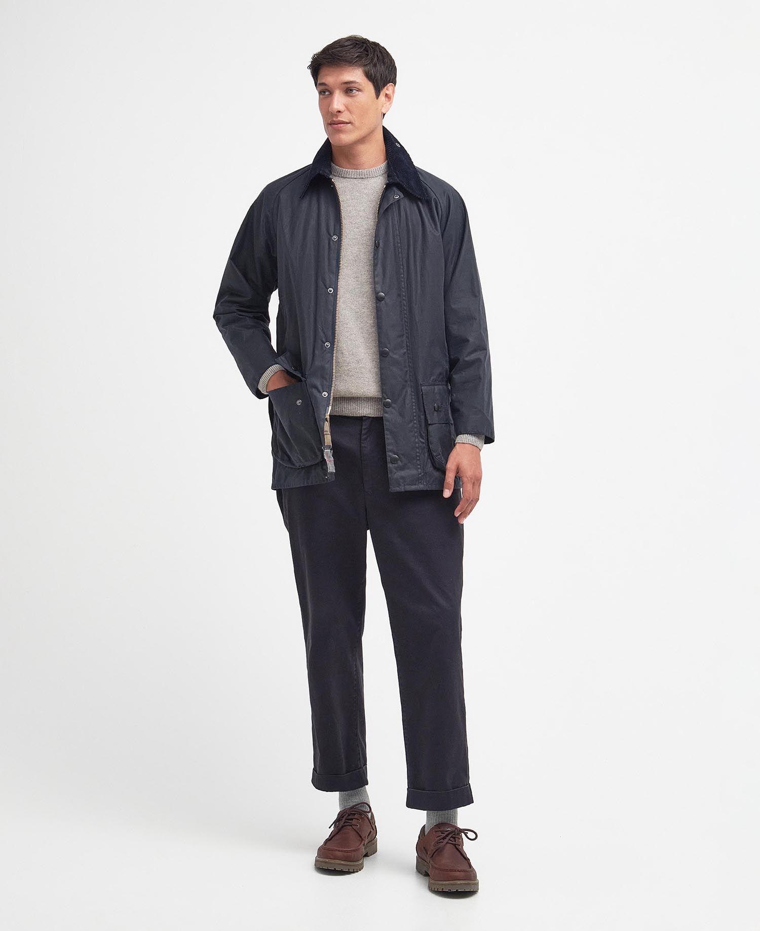Barbour Beaufort Wax Jacket - Navy – The Lucky Knot Men's