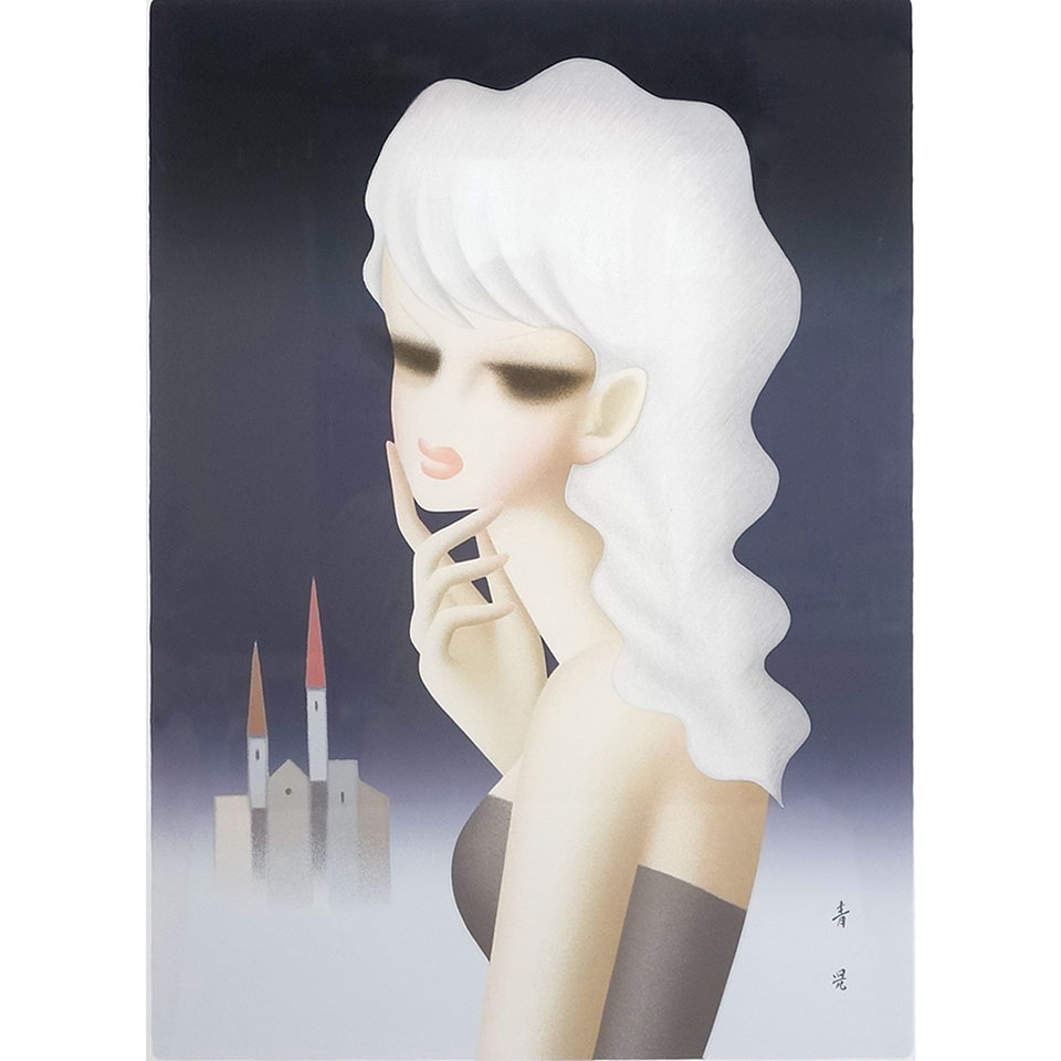 楽天市場】版画 東郷青児 「想い出」 シルクスクリーン 額付き 限定300