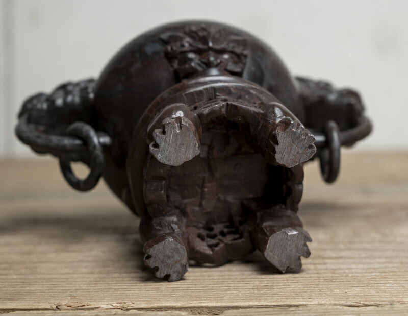 楽天市場】中国古玩 / 唐物○石香炉○球獅子 / 獣面耳付き (環付き