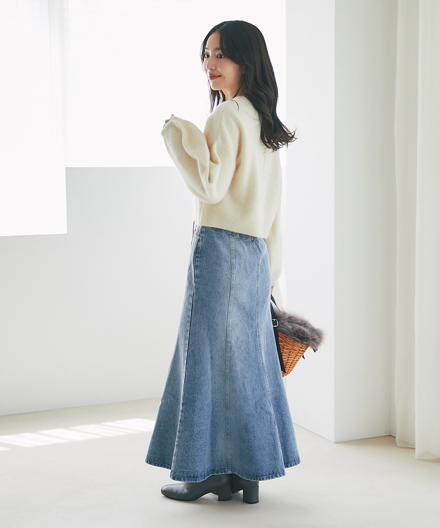 La boutique BonBon｜【今すぐお届け!・美シルエット】リボンデニム