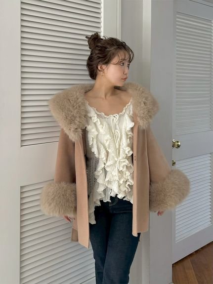 SNIDEL｜ラッフルデザインニットプルオーバー | Rakuten Fashion(楽天