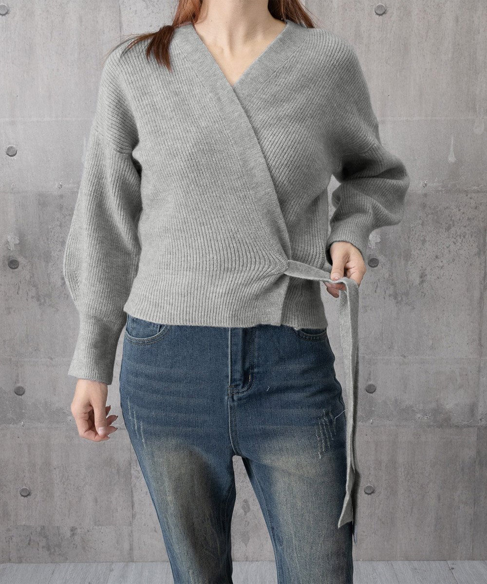 miniministore｜ニットトップス カシュクールニット 韓国 | Rakuten