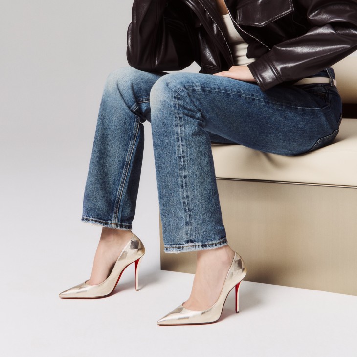 Miss Z - 100 mm Pumps - Diamond-shaped laminated lamb nappa