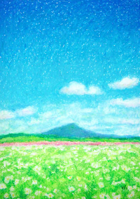 作品詳細｜山の見える白い花畑 フリーテーマ（2015.1～2015.6） 一般