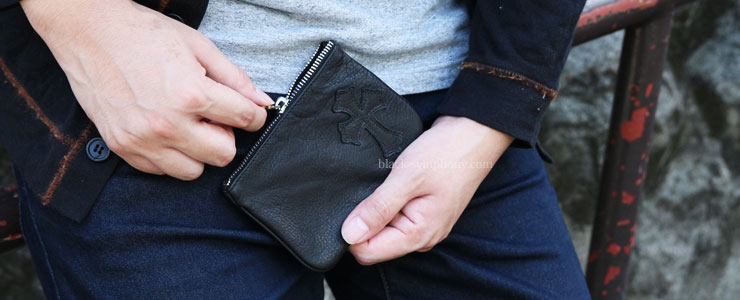 クロムハーツコインパース1クロスパッチブラックヘビーレザー|クロム