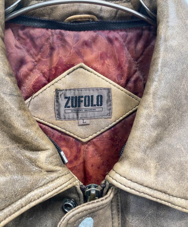 中古・古着通販】ZUF OLO (ズフォロ) レザージャケット ブラウン