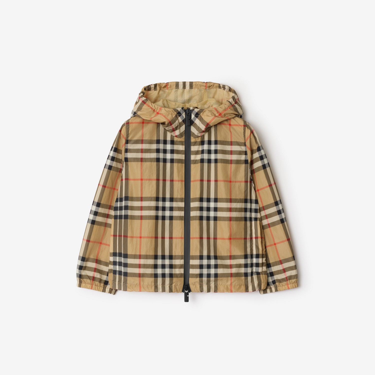 チェック ナイロン フーデッドジャケット (サンド) | Burberry®公式サイト