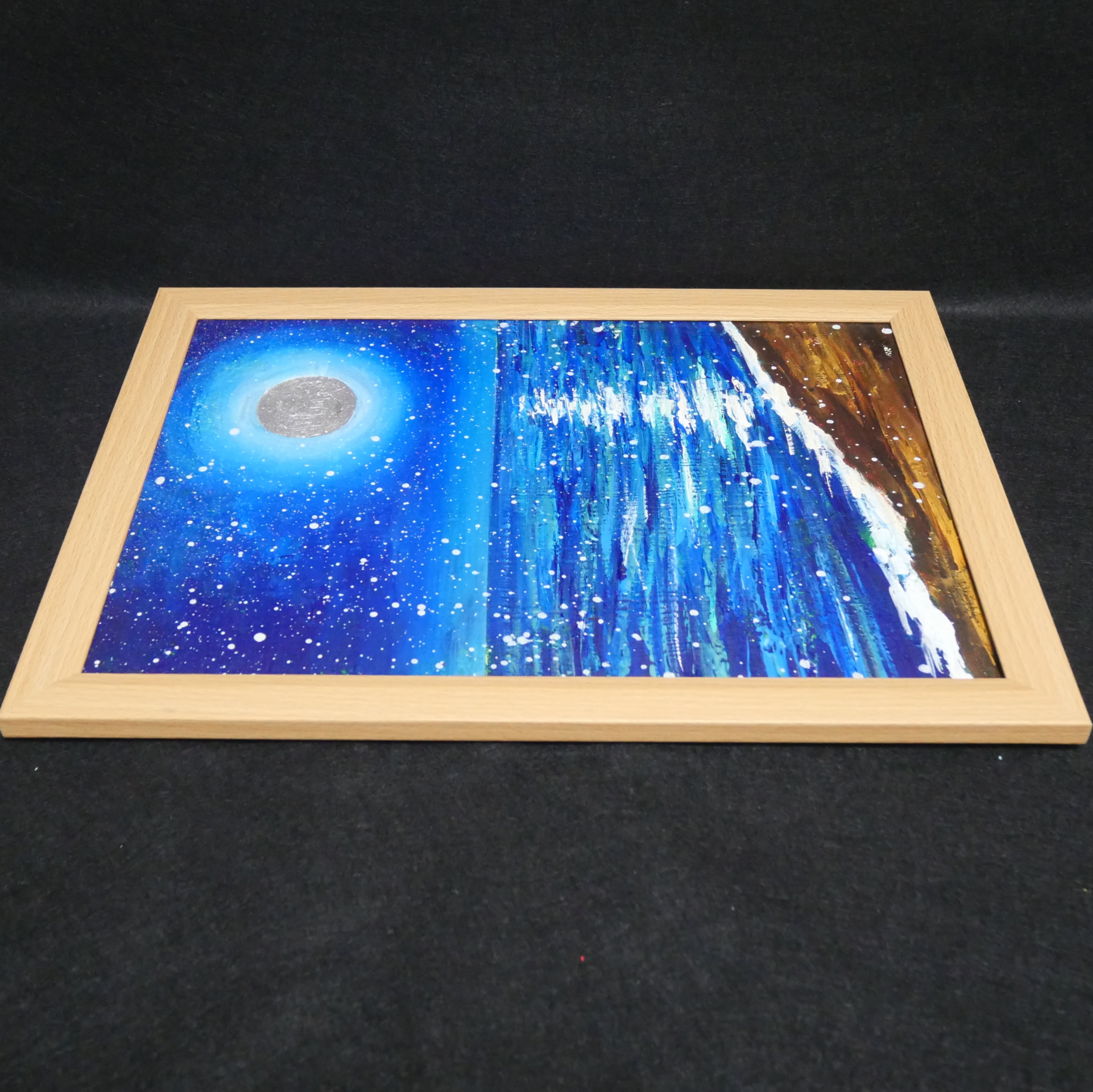 油絵 油彩 油彩画 絵 絵画【海雪の月】 | HIROSHI1990