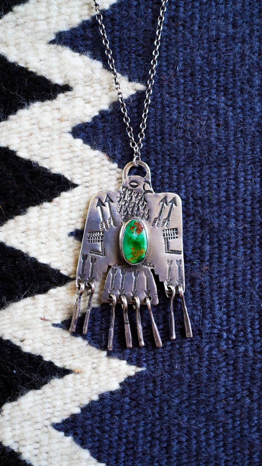1940-1950s】ナバホ サンダーバード & ターコイズ & アロー ペンダント
