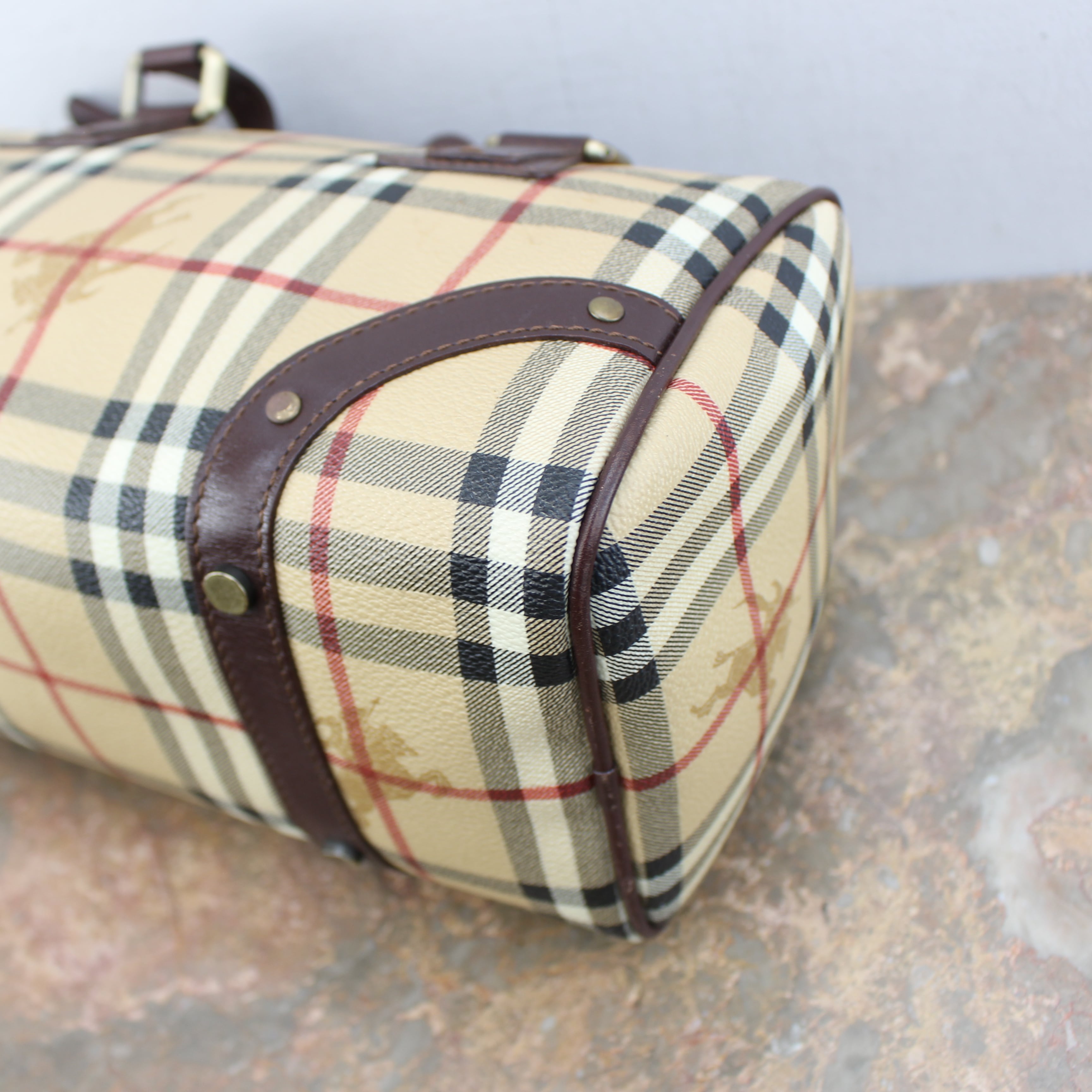 BURBERRY CHECK PATTERNED MINI BOSTON BAG/バーバリーチェック柄ミニ