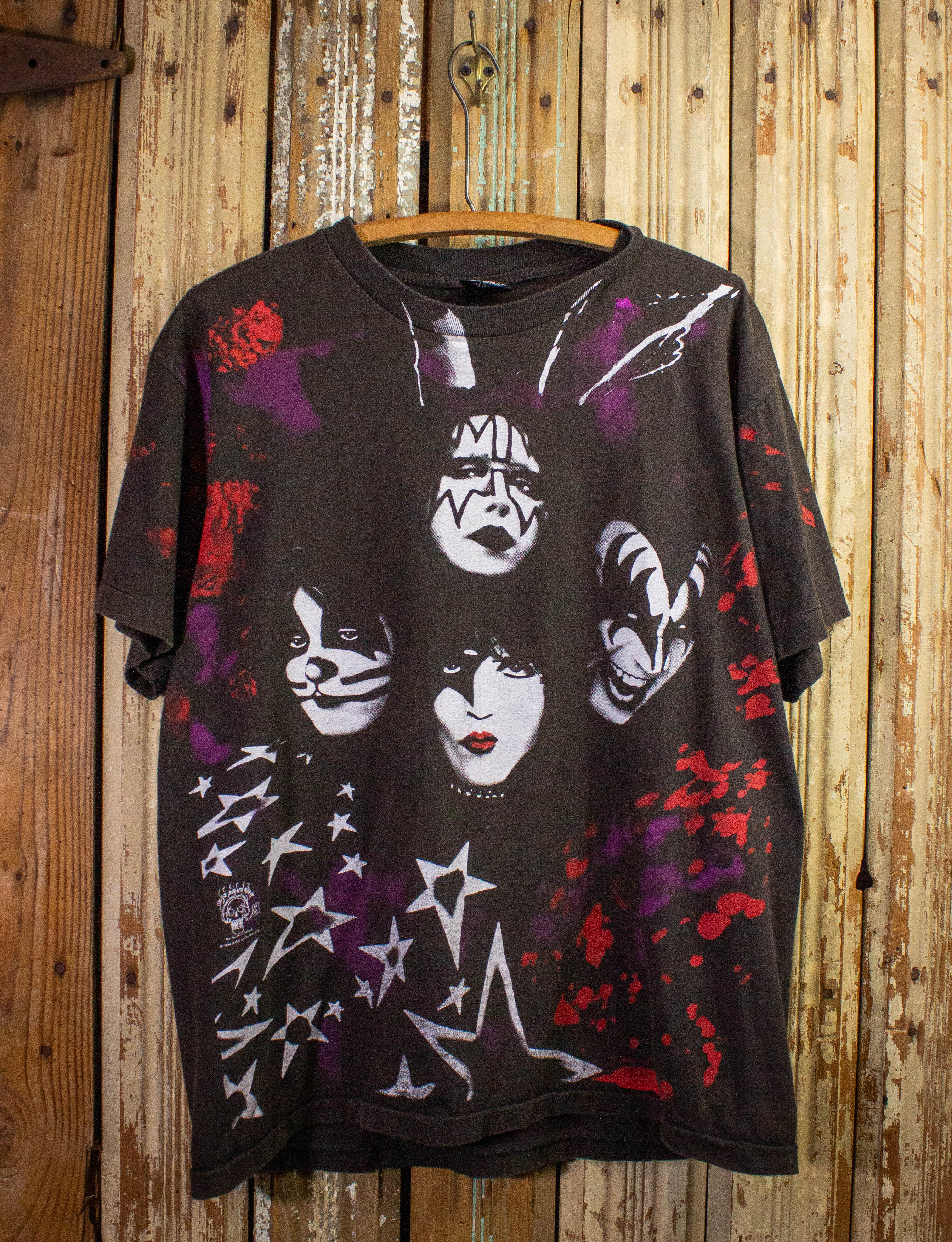 Vintage KISS Alive Worldwide All Over Print Concert T Shirt 1996