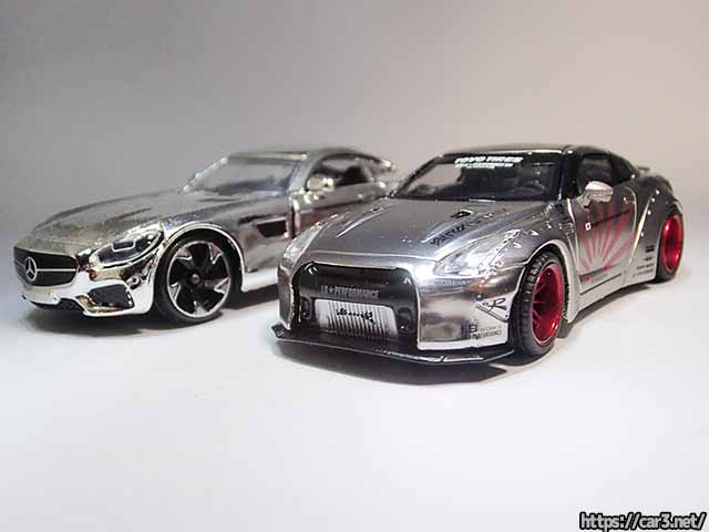 MINI GT 1/64 LB-WORKS 日産R35GT-Rのサテンシルバー | 車×3（轟Car3）
