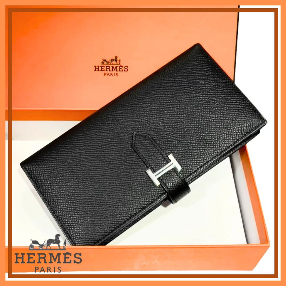 長く愛用できる名品【エルメス】ベアン 長財布 スフレ ブラック