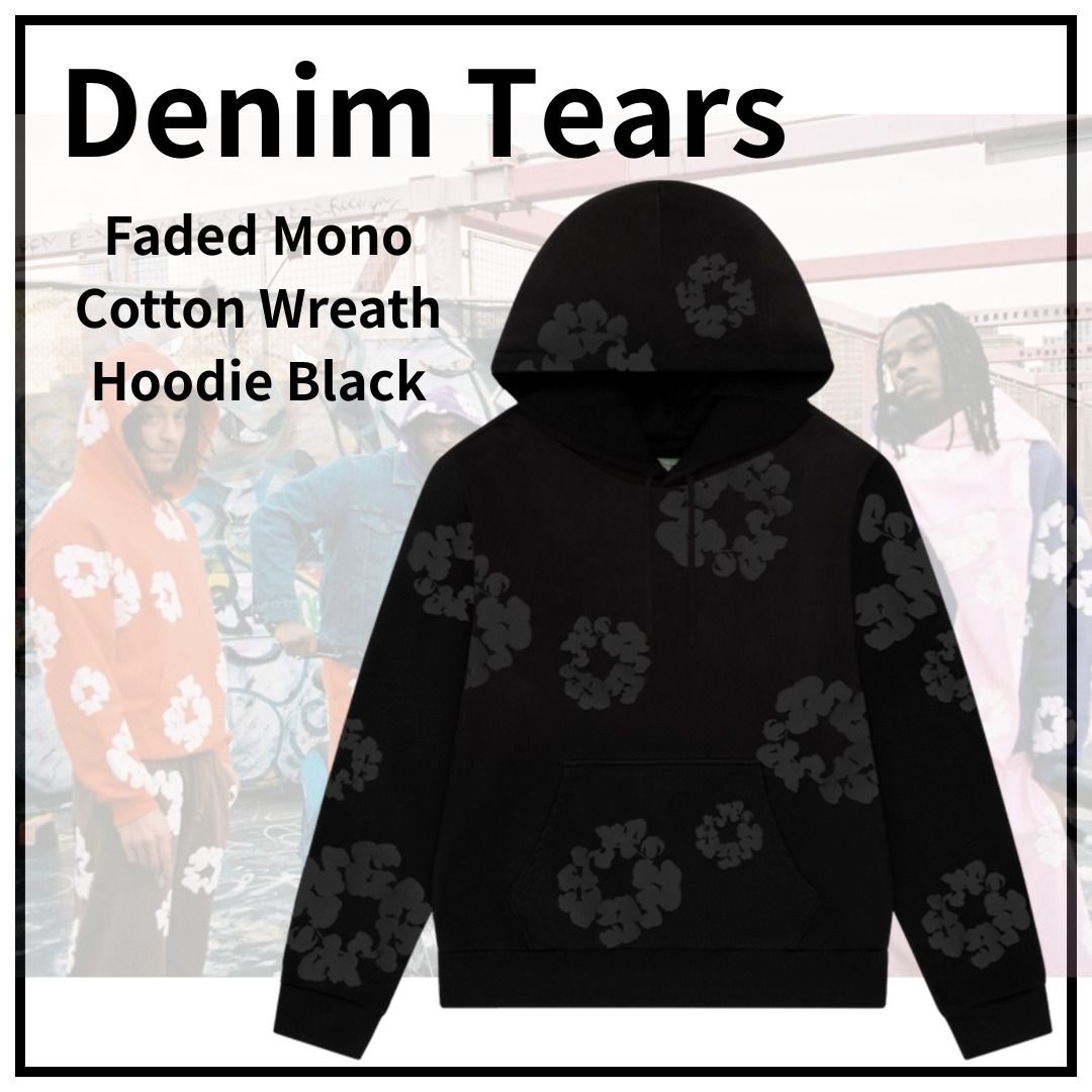 Denim Tears☆フェードモノコットンリースフーディー☆ブラック (Denim
