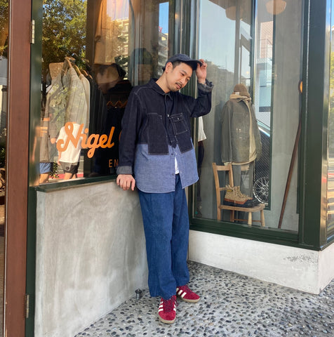 カバーオールのようにも着られる》 UTILITY SHIRT TYPE2 - 10oz DENIM