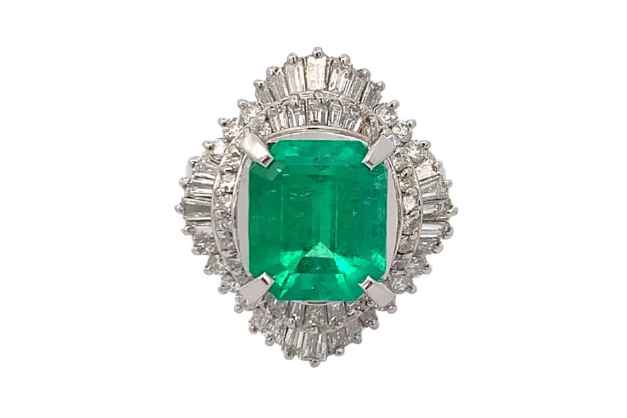 Pt900×非加熱サファイア×ダイヤモンドリング 非加熱S11.02ct MD3.10ct