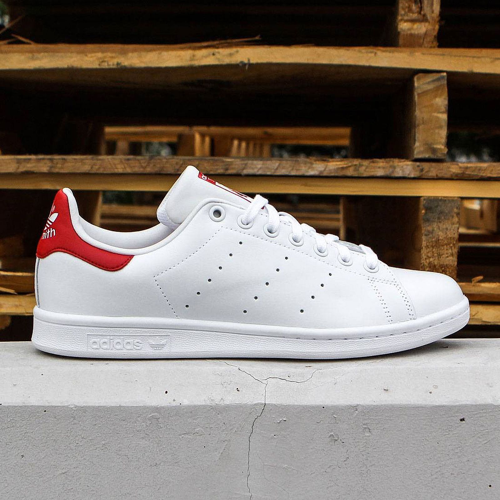 Adidas Originals Stan Smith Men's Trainers M20326 White Red | eBay