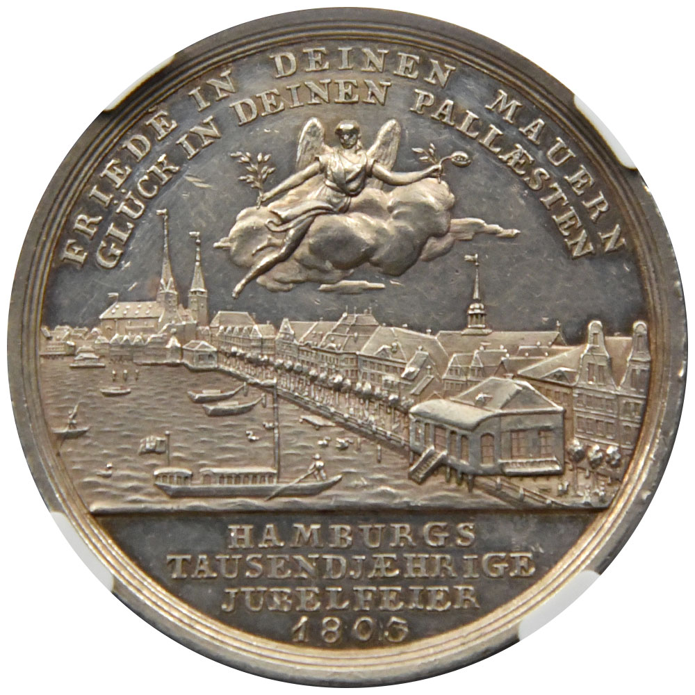 ドイツ 1803-DATED 銀貨 NGC MS 61 ハンブルク市誕生1000年記念 5782151005