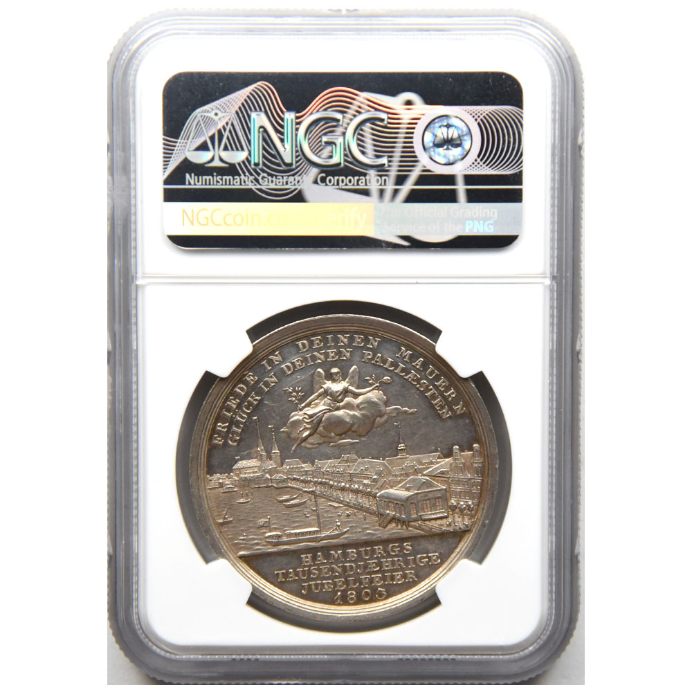 ドイツ 1803-DATED 銀貨 NGC MS 61 ハンブルク市誕生1000年記念 5782151005