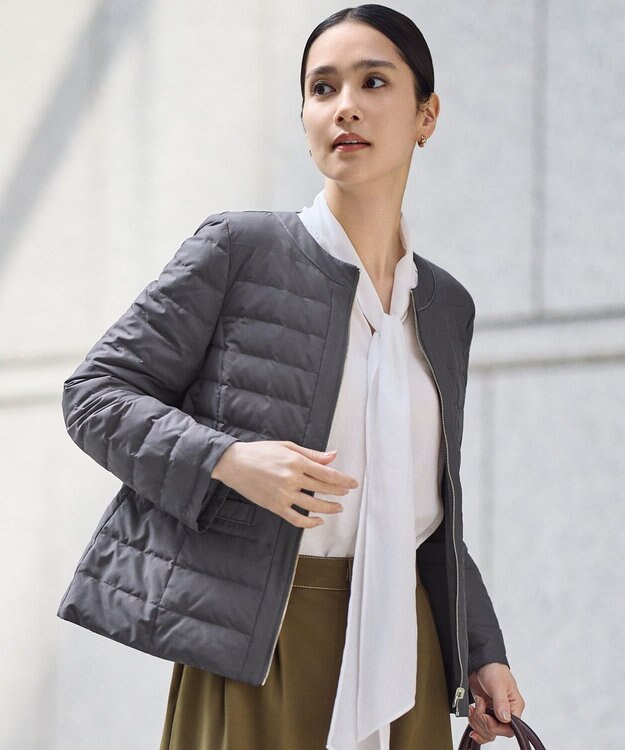 カタログ掲載】ライトダウンリバーシブルノーカラー ジャケット / 自由