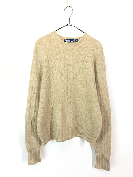 古着 Polo Ralph Lauren ケーブル 高級 100% カシミヤ ウール ニット