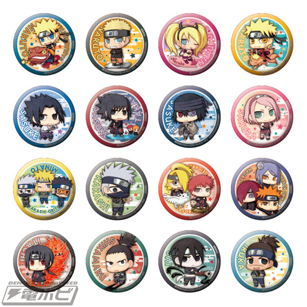 NARUTO-ナルト- 疾風伝』缶バッジコレクション2種＆ラバーマスコット2
