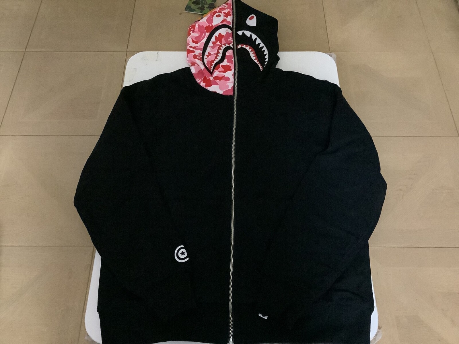 Authentic ape bape abc camo reversible shark full zip hoodie black