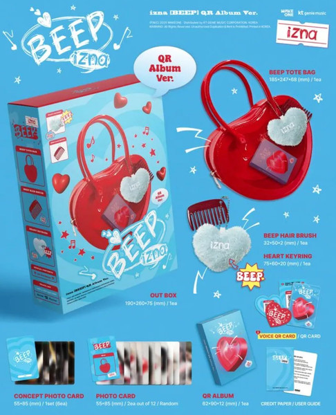 IZNA BEEP QR Album Limited Edition Set with Heart Tote Bag, Hair