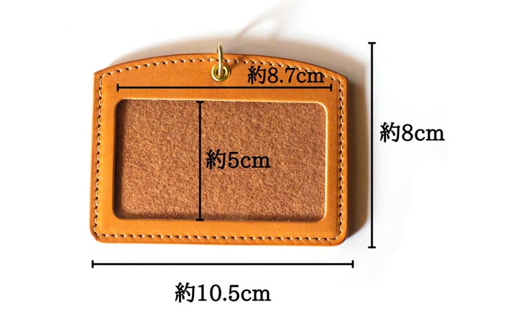 IDカードホルダー (ストラップM付) タン色 牛革 (栃木レザー) minca