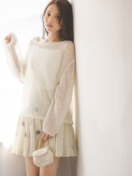 WEB限定カラーあり】シアーモヘヤルーズプルオーバー(ニット