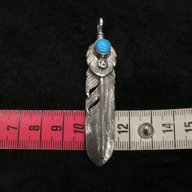 ビンゴブラザーズ シルバー×ターコイズ フェザーネックレス 【ビンゴ