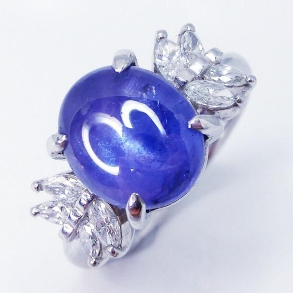 Pt900 ミャンマー産非加熱カラーチェンジスターサファイア