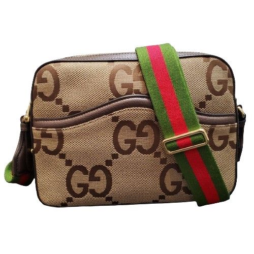 GUCCI グッチ ジャンボGGメッセンジャー バッグ キャンバス/カーフ