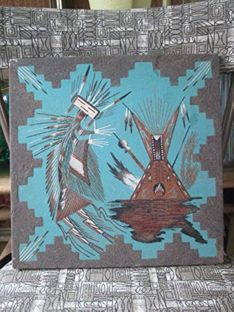 Amazon.co.jp: レア！ネイティブアメリカン サンドペイント砂絵 イェイ