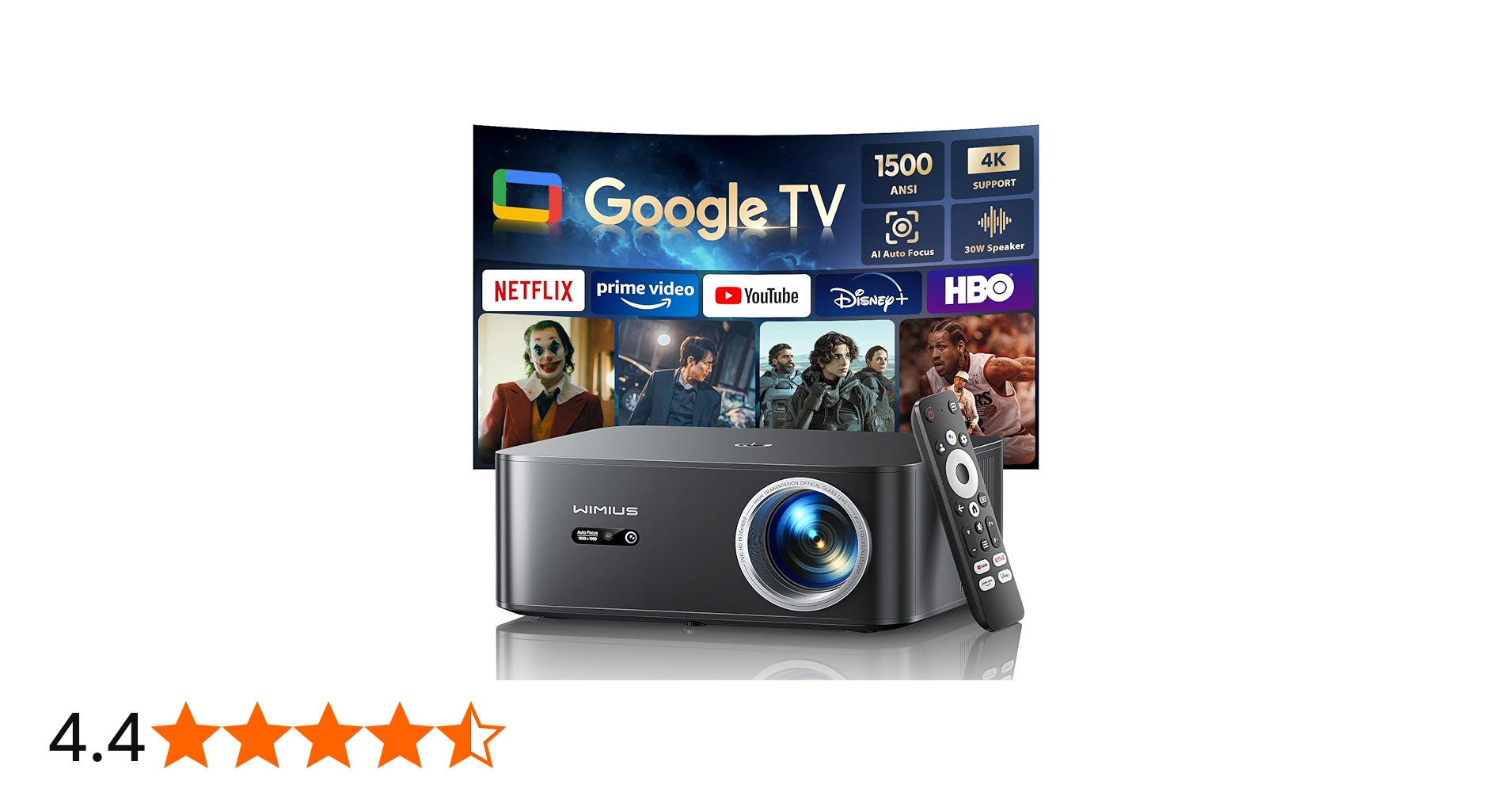 Amazon.co.jp: 【1500ANSI/公式Google TV/音声制御】プロジェクター 4K