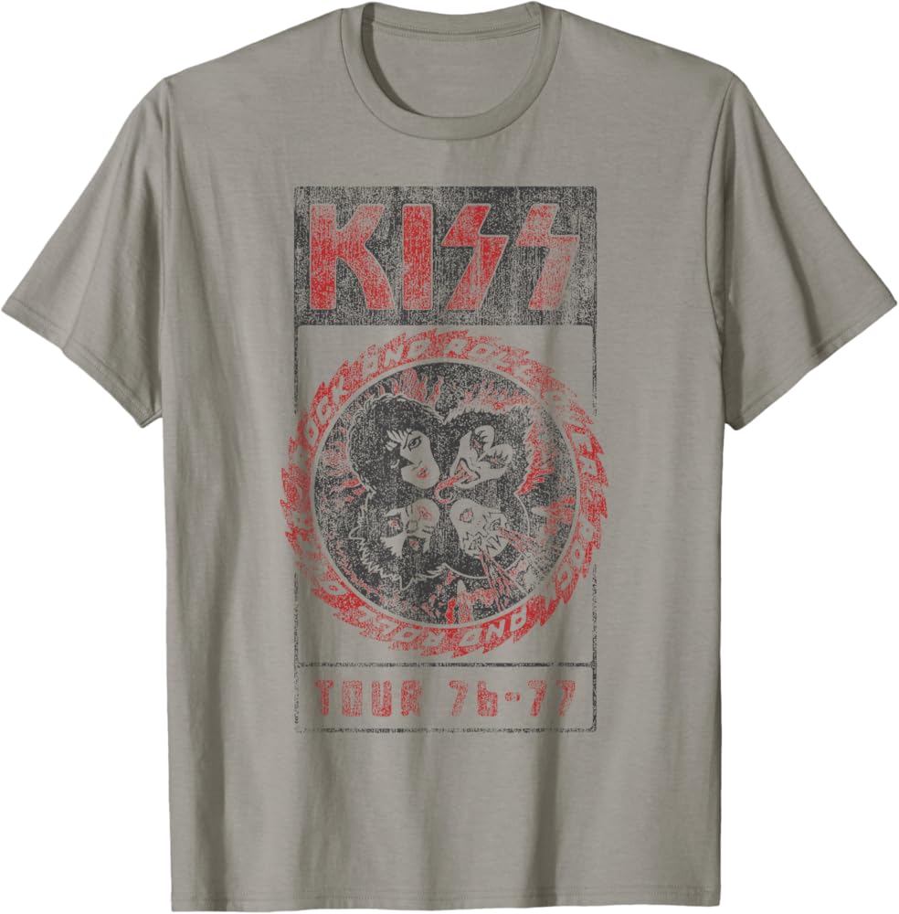 Amazon.com: KISS - Rock and Roll Over Vintage T-Shirt Small