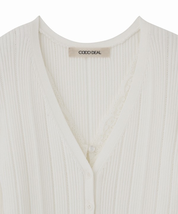 再入荷】COCODEAL ココディール レースドッキングニット 76131003