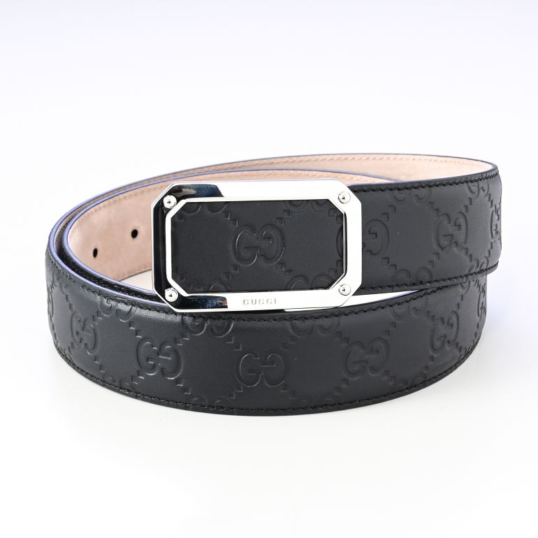 グッチ GUCCI ベルト メンズ シグネチャー レザー スクエア バックル
