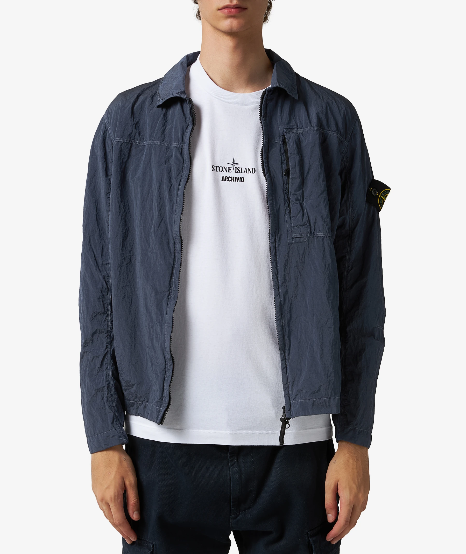 Stone Island Overshirt Jacket in Blue | SVD USA