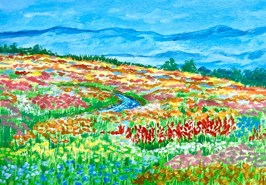 かんたんやさしい花畑の描き方 | みつまたアート / Mitsumata Art