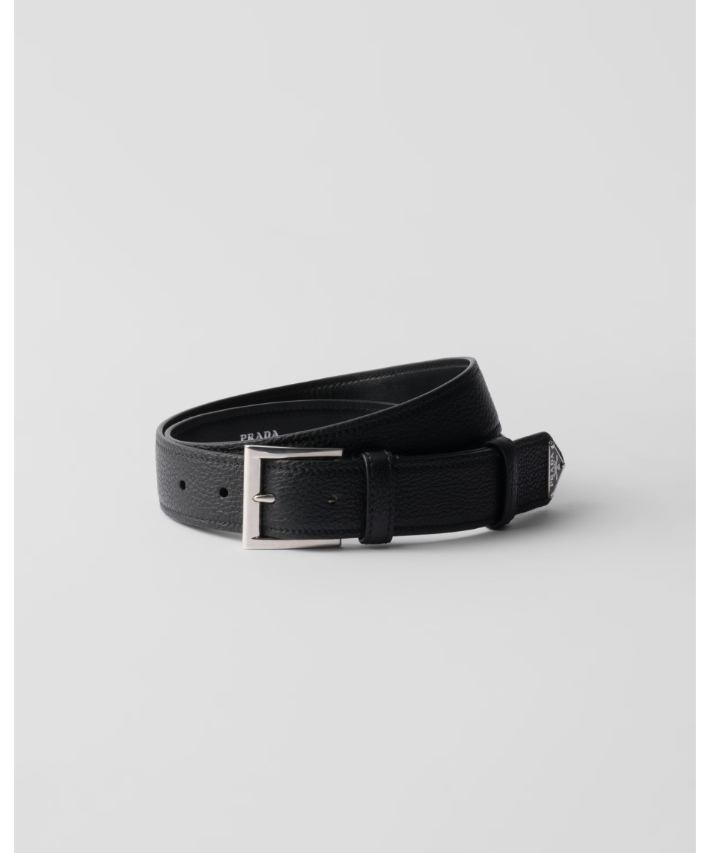 PRADA ブラックレザー メンズ蛇バックルベルト PRADA (プラダ) レザー