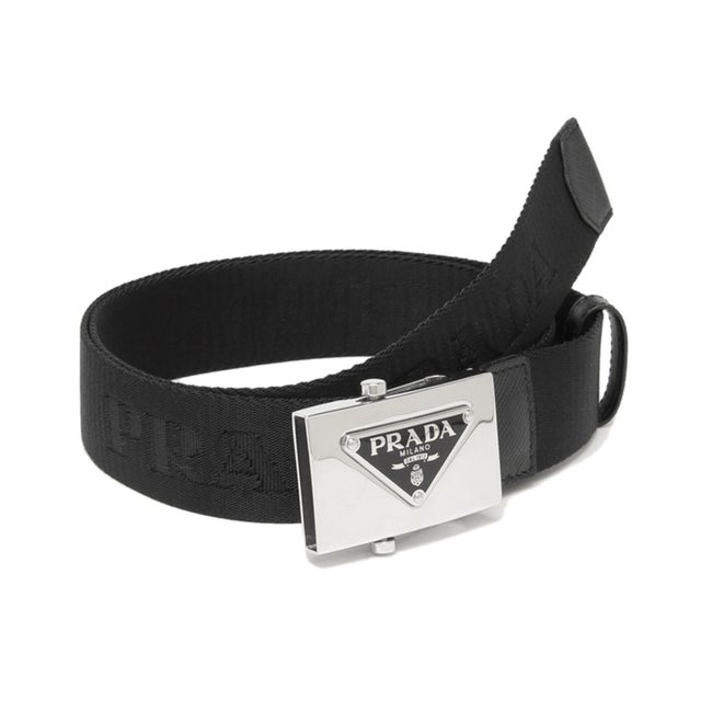 プラダ PRADA ベルト トライアングルロゴ ブラック メンズ PRADA