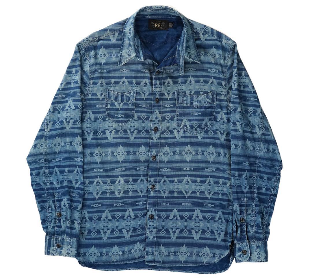 RRL 本藍染め インディゴ コットン サテン ワークシャツ ダブルアールエル ダブルアールエル) RRL 本藍染め インディゴ ワークシャツ メンズ