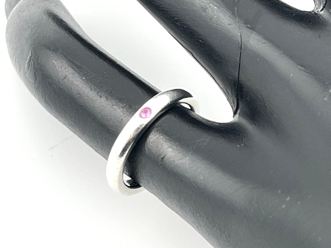 h968 ティファニー　スタッキングバンド　ピンクサファイア　リング　約5号