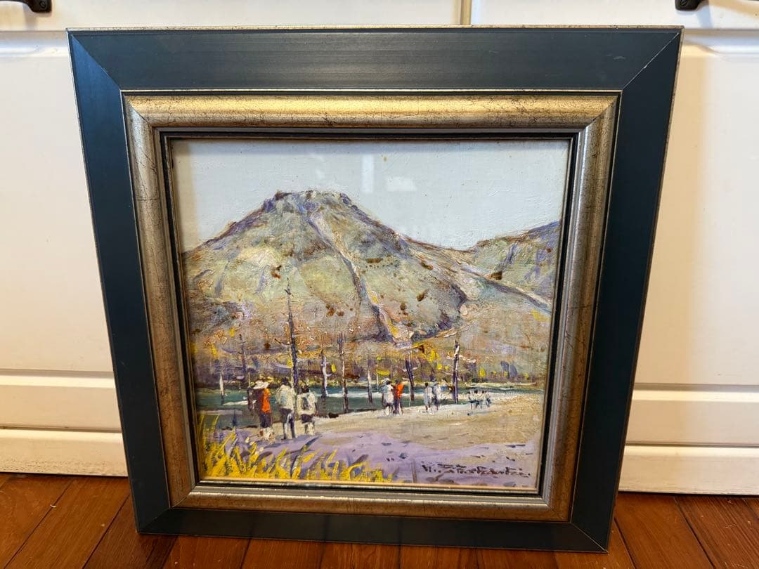 41.「焼岳染まる」髙橋一善 油絵