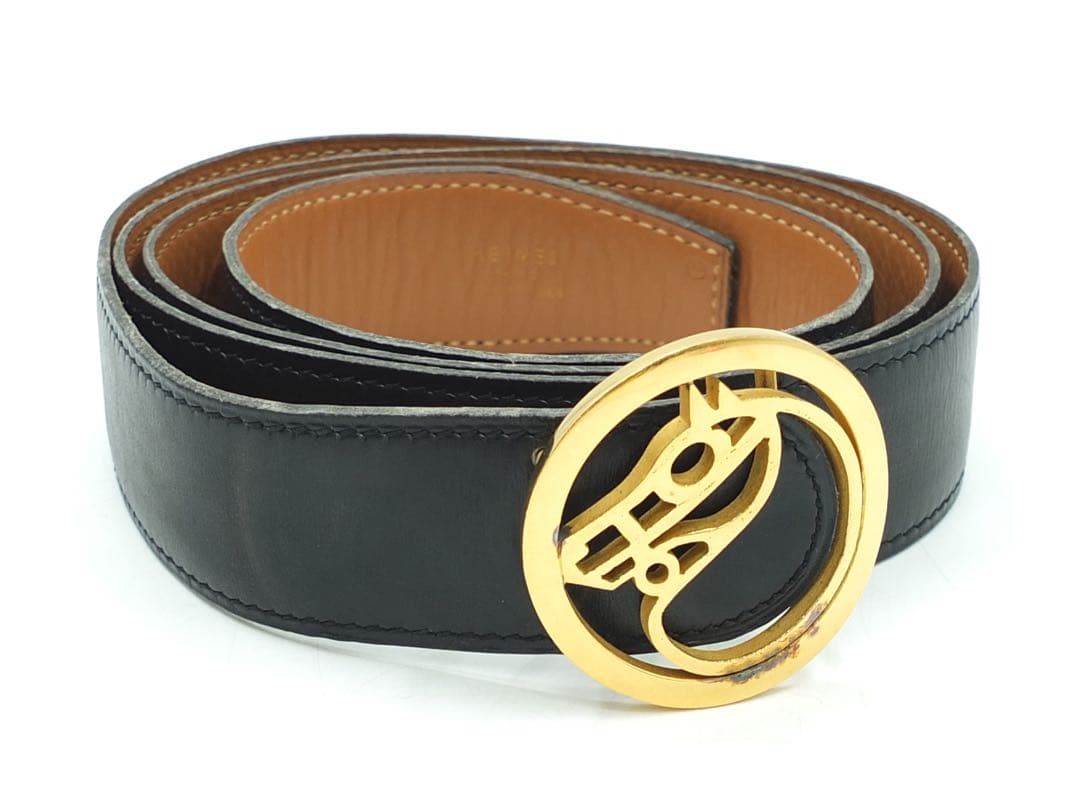 HERMESエルメス ベルトシュバル ホースバックル ボックスカーフリバーシブル HERMES（エルメス） ベルト レディース ブランド ホースビット