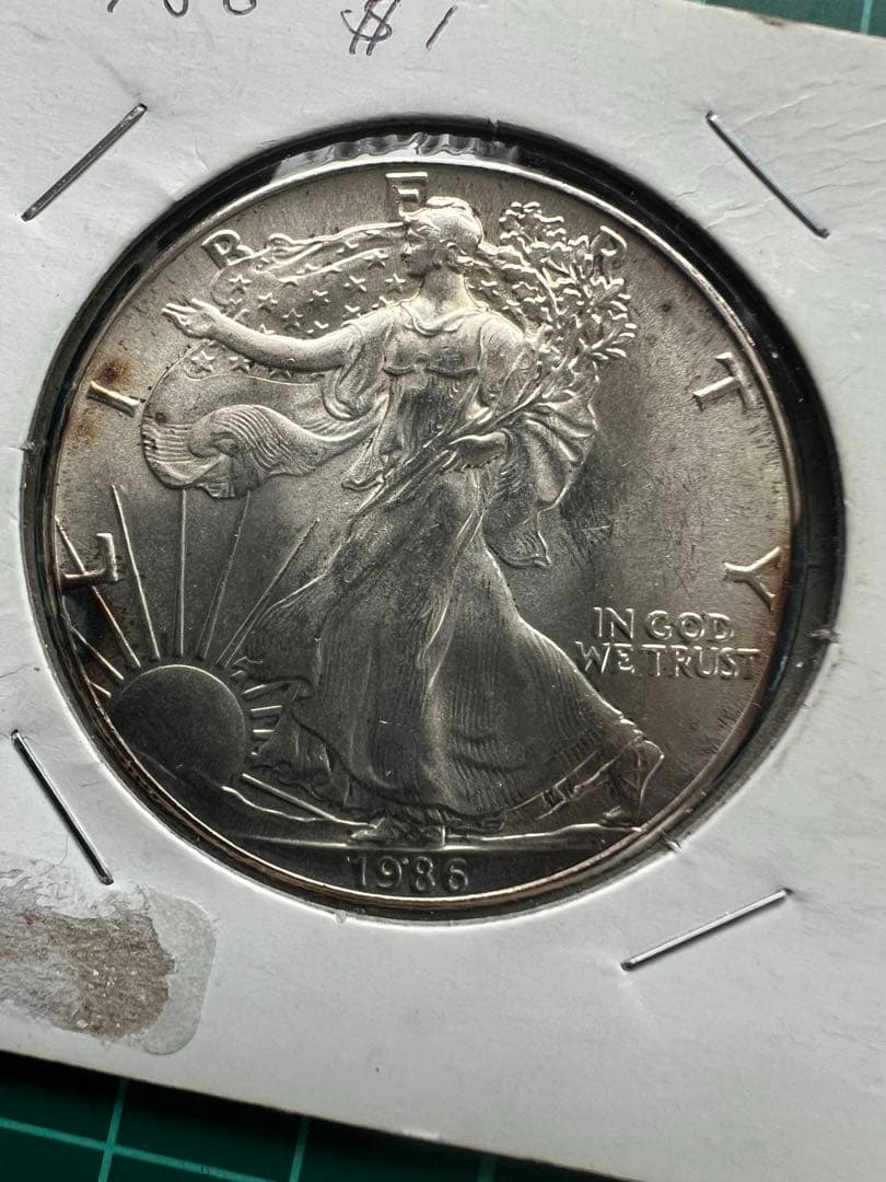 外国銀貨　アメリカ1D銀貨　1986年